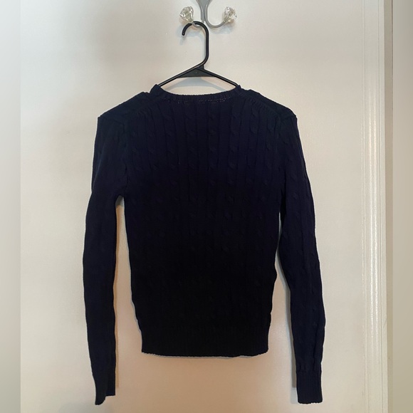 Ralph Lauren Dark Blue Cable Knit Crewneck Sweater - Picture 3 of 6